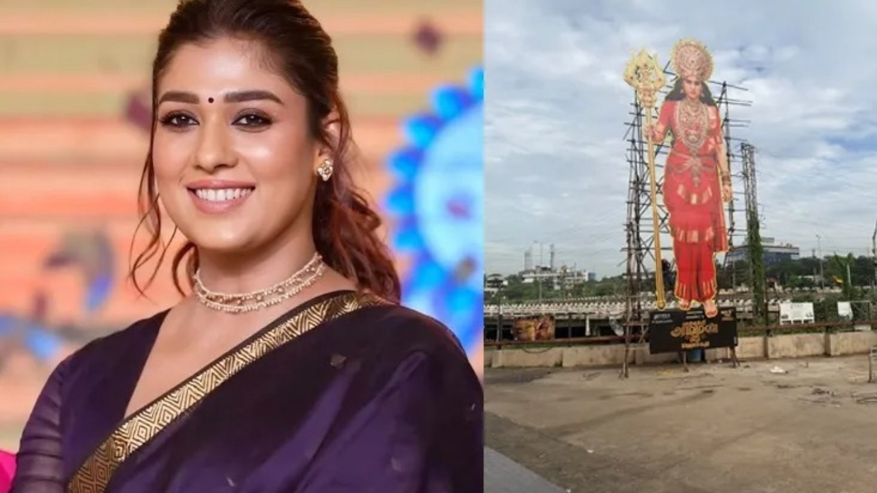 Nayanthara : కటౌట్ చూసి నమ్మేయాలి డ్యూడ్.. ఏకంగా 60 అడుగులు.. అమ్మవారి గెటప్‌లో నయనతార..