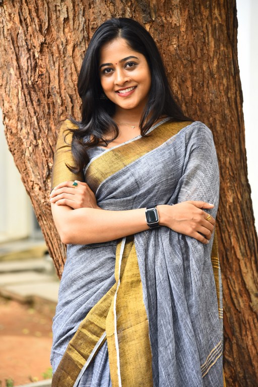 Shravani Reddy Stunning Looks in Saree at Rudravanam PS